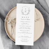 Menu Simple élégance botanique crête mariage monogramme