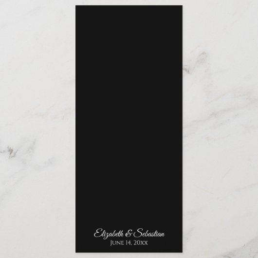 Menu Simple Elegance Classic Mariage noir (Dos)