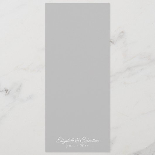 Menu Simple Elegance noir Script sur Mariage blanc (Dos)