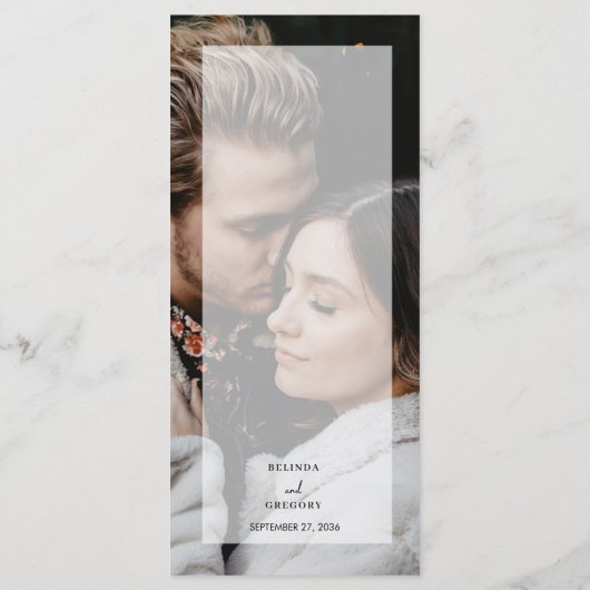 Menu Simple Elegant 2 Photo Overlay Script Mariage (Dos)