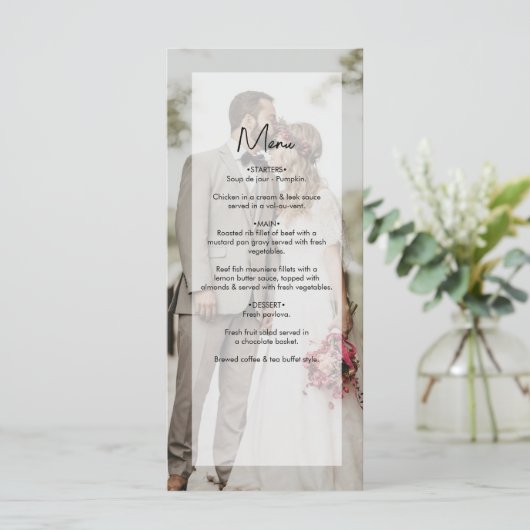 Menu Simple Elegant 2 Photo Overlay Script Mariage (Debout devant)