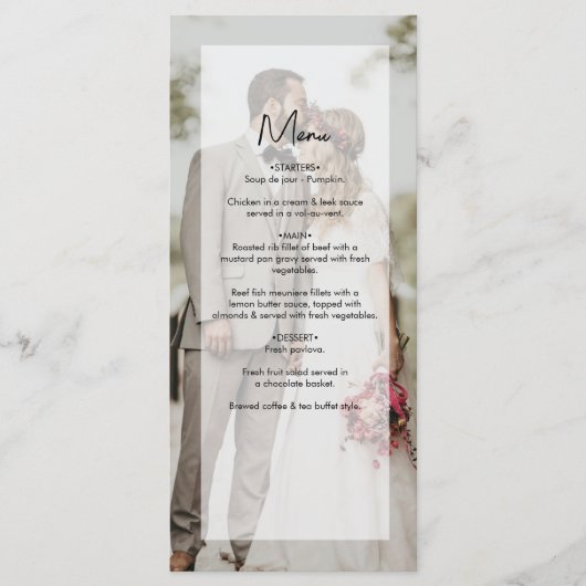 Menu Simple Elegant 2 Photo Overlay Script Mariage (Devant)