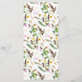 Menu Simple Élégant Botanique Fleur Sauvage Mariage (Dos)