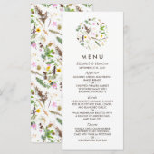Menu Simple Élégant Botanique Fleur Sauvage Mariage (Devant / Derrière)