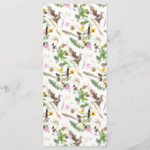 Menu Simple Élégant Fleur Sauvage Botanique Mariage (Dos)