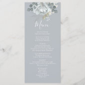 Menu simple élégant Floral Dusty Blue élégant (Devant)