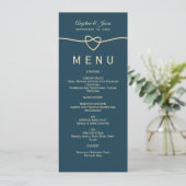 Menu Simple Élégant Mariage Bleu (Debout devant)