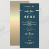 Menu Simple Élégant Mariage Bleu (Devant / Derrière)