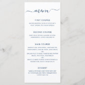 Menu Simple Elegant Mariage bleu marine (Devant)
