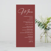 Menu Simple Élégant Mariage Bordeaux (Debout devant)