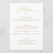 Menu Simple Élégant Mariage Calligraphié en Or (Devant)