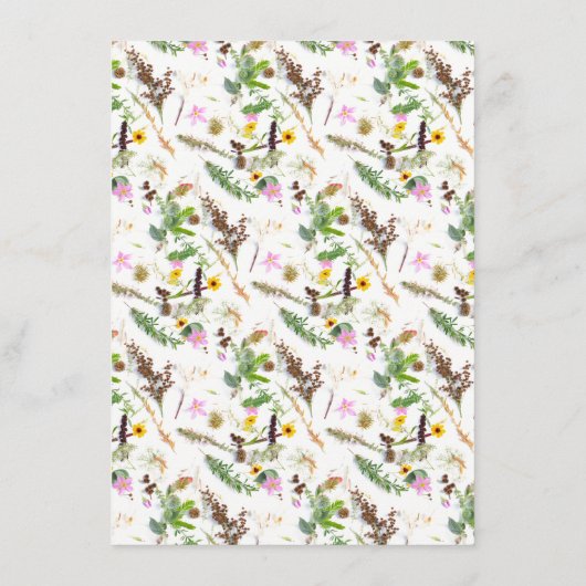 Menu Simple Elégant Mariage de fleurs sauvages botaniqu (Dos)