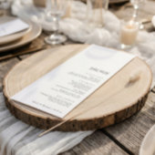 Menu Simple Élégant Mariage Moderne avec Merci au Dos