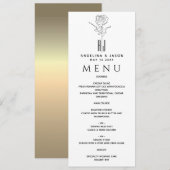 Menu Simple Élégant Mariage Noir Et Blanc (Devant / Derrière)