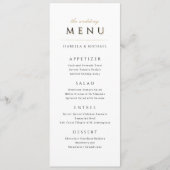 Menu Simple Elegant Moderne Classique Mariage de luxe (Devant)