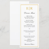 Menu Simple Élégant Monogramme Formel Mariage (Devant / Derrière)