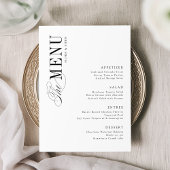 Menu Simple Elegant Timeless Typography Wedding