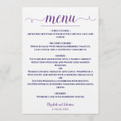 Menu Simple Elegant violet & bleu marine sur Mariage bl (Devant)