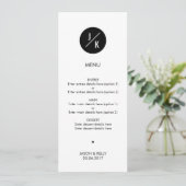 Menu simple en cercle monochrome mariage (Debout devant)