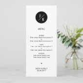 Menu simple en cercle monochrome mariage (Debout devant)