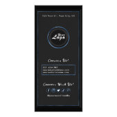 Menu simple et chic de salon bleu noir moderne Ajo (Dos)