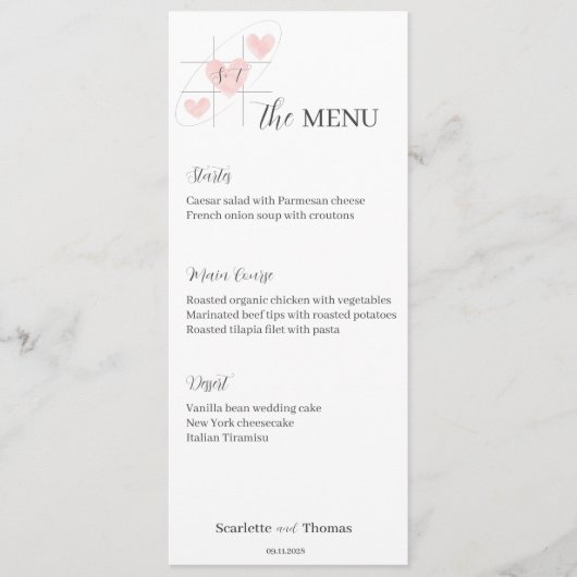 Menu Simple et élégant minimaliste (Devant)