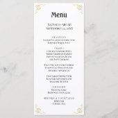 Menu simple et élégant White and Faux Gold (Devant)