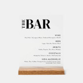 Menu simple et moderne de la barre Mariage (Recto)