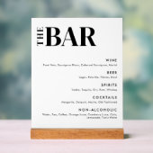 Menu simple et moderne de la barre Mariage (Neutre)