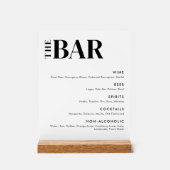 Menu simple et moderne de la barre Mariage (Recto)