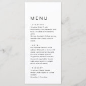 Menu Simple et propre dîner de mariage ultra-minimal (Devant)
