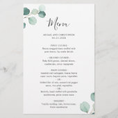 Menu simple Eucalyptus Rustic Mariage (Devant)