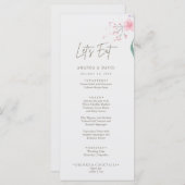 Menu Simple Fleur Élégant Mariage (Devant / Derrière)