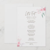 Menu Simple Fleur Élégant Mariage (Devant / Derrière)