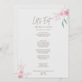 Menu Simple Fleur Élégant Mariage (Devant / Derrière)