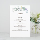 Menu simple floral minimaliste Mariage (Debout devant)