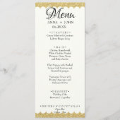 Menu Simple Gold Parties scintillant Ajouter Nom Date M (Devant)