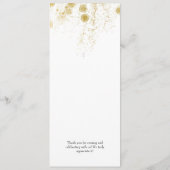 Menu Simple Gold Parties scintillant Ajouter Nom Date M (Dos)