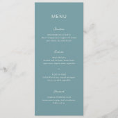 Menu Simple Mariage Bleu Élégant et Discret (Devant)
