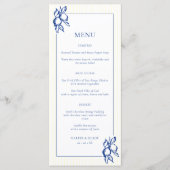 Menu Simple mariage bleu et jaune à motifs de citrons (Devant)
