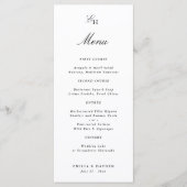 Menu Simple Mariage Bohème Minimaliste (Devant)