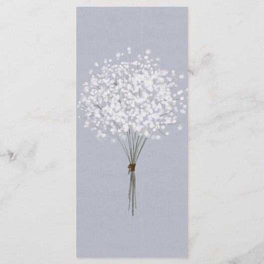 Menu simple Mariage Bouguet Floral (Dos)