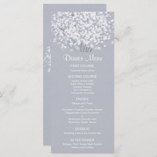 Menu simple Mariage Bouguet Floral (Devant / Derrière)