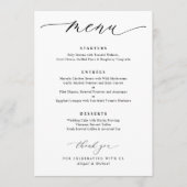 Menu Simple Mariage Élégant (Devant)
