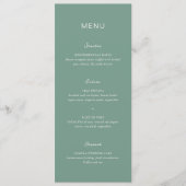 Menu Simple Mariage Élégant Vert Atténué (Devant)