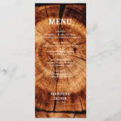 Menu Simple Mariage en Bois Rustique Tranché (Devant)