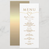 Menu Simple Mariage en Or (Devant / Derrière)