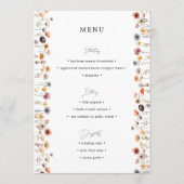 Menu simple Mariage floral coloré (Devant)