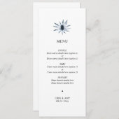 Menu simple Mariage floral de chardon bleu (Devant / Derrière)