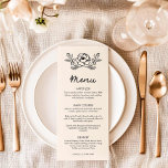 Menu simple Mariage floral tiré à la main<br><div class="desc">Élevez votre expérience de repas mariage avec notre menu simple Floral Mariage tiré à la main. Avec son design floral délicat et dessiné à la main,  ce menu ajoute une touche d'élégance à vos tables. Objets correspondants dans notre élégante collection de Mariages à main florale</div>